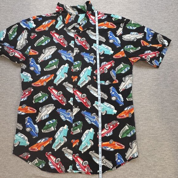 Vintage Classic Cars Handmade Mens Button Up Shirt Black Short Sleeve Size XL? - Picture 12 of 16